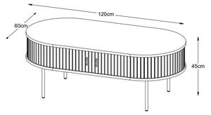 Dizajnový konferenčný stolík Vasiliy 120 cm dymový dub -