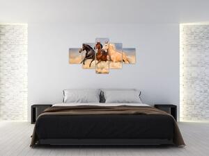 Moderný obraz koní (Obraz 125x70cm)