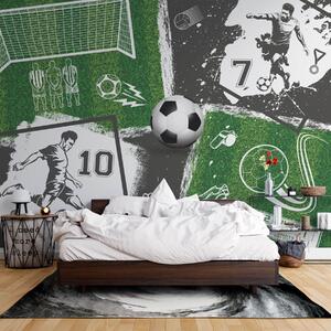 Tapety Koláž futbalového zápasu, Fototapety Izba pre tínedžerov, Fototapety futbal, w03121 : Uwalls.sk