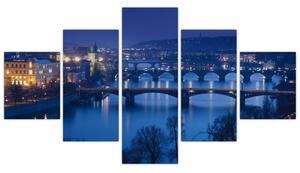 Obraz večerné Prahy (Obraz 125x70cm)