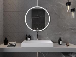 Mexen Gobi, LED okrúhle kúpeľňové zrkadlo s podsvietením 80 cm, 6000K, ochrana proti zahmlievaniu, 9801-080-080-611-00