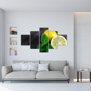Obraz citrónu na stole (Obraz 125x70cm)