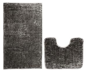 Tmavosivé WC kúpeľňové predložky v súprave 2 ks 80x50 cm Bati – Restilo