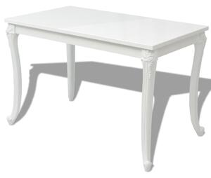 Jedálenský stôl 116x66x76 cm, vysoký lesk, biely