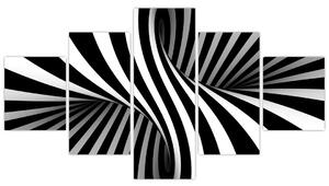 Čiernobiely abstraktný obraz (Obraz 125x70cm)