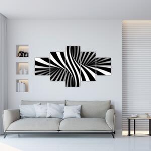 Čiernobiely abstraktný obraz (Obraz 125x70cm)