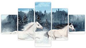Obraz bežiacich koní (Obraz 125x70cm)
