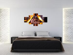 Obraz ľadových kociek v ohni (Obraz 125x70cm)