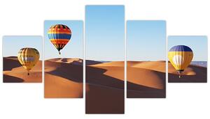 Obraz - teplovzdušné balóny v púšti (Obraz 125x70cm)