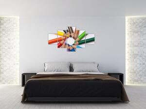 Obraz - farebný kruh z pasteliek (Obraz 125x70cm)