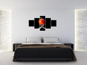 Obraz - paradajka s vidličkami (Obraz 125x70cm)