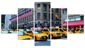 Moderný obraz - žlté taxi (Obraz 125x70cm)
