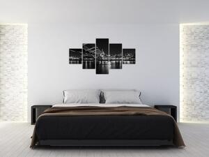Čiernobiely obraz mosta (Obraz 125x70cm)