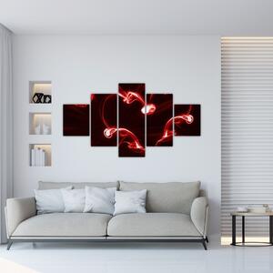 Abstraktný obraz - červené srdce (Obraz 125x70cm)
