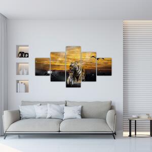 Lev a levíča - obraz (Obraz 125x70cm)