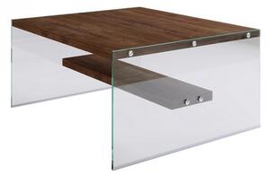 Hanah Home Konferenční stolek GLASS 75 cm ořech