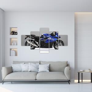 Obraz modrého motocykla (Obraz 125x70cm)