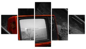 Obraz červené televízie (Obraz 125x70cm)