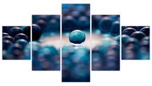 Obraz modré sklenené guľôčky (Obraz 125x70cm)