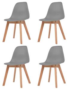 Jedálenské stoličky 4 ks, sivé, plast