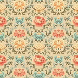 Tapety Farebný záhradný damask, Tapety francúzsky štýl, a00076 : Uwalls.sk