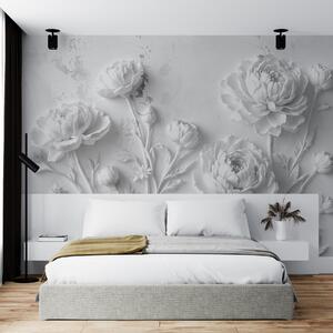 Tapety Tiene pivoniek v striebre, 3D fototapety, w03553v2 : Uwalls.sk