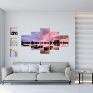 Loďky na jazere, obraz (Obraz 125x70cm)