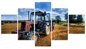 Obraz traktora v poli (Obraz 125x70cm)