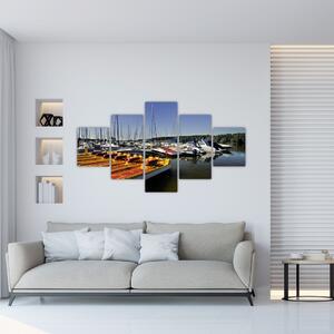 Prístav lodí - moderné obrazy (Obraz 125x70cm)