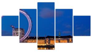 Londýnske oko v noci - obraz (Obraz 125x70cm)
