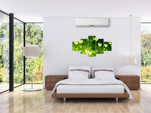Zelená srdiečka - obraz do bytu (Obraz 125x70cm)