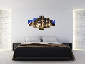 Osvetlené budovy - obraz (Obraz 125x70cm)