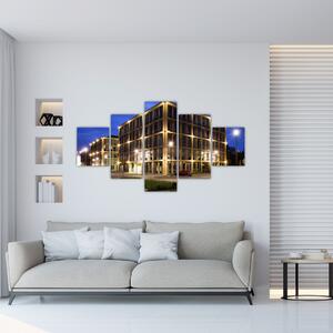 Osvetlené budovy - obraz (Obraz 125x70cm)