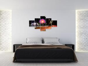 Nočné kolotoče - moderný obraz (Obraz 125x70cm)