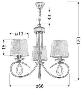 Biely závesný luster Arnika pre žiarovku 3x E14 – LED lustre a svietidlá > Kolekcie svietidiel > Kolekcia svietidiel ARNIKA
