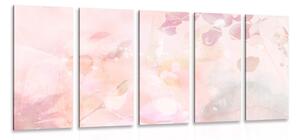 5-dielny obraz jesenné listy v ružovom nádychu