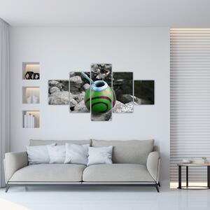 Zelený hrnček - obraz (Obraz 125x70cm)