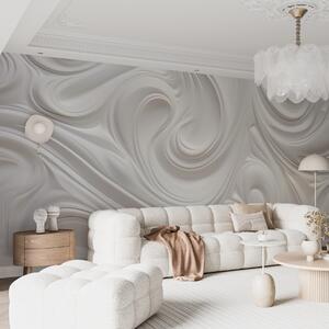 Tapety Biele abstraktné moderné umenie s tekutými vírami a vlnami, hladká štruktúra, elegantný dizajn,, Fototapety abstraktné, w09059 : Uwalls.sk