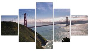 Golden Gate Bridge - moderné obrazy (Obraz 125x70cm)