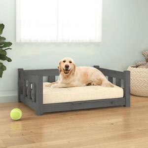 Psia posteľ sivá 75,5x55,5x28 cm borovicový masív