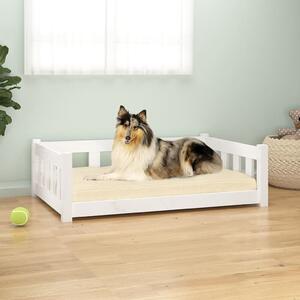 Psia posteľ biela 95,5x65,5x28 cm borovicový masív