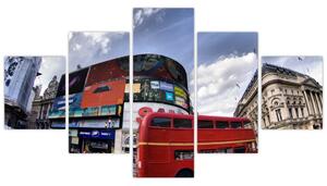 Červený autobus v Londýne - obraz (Obraz 125x70cm)