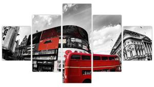 Červený autobus v Londýne - obraz (Obraz 125x70cm)