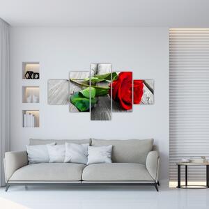 Ruža červená - obraz (Obraz 125x70cm)