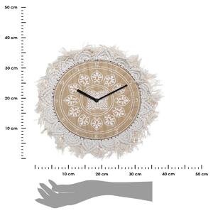DekorStyle Nástenné hodiny Macrame 38 cm hnedé