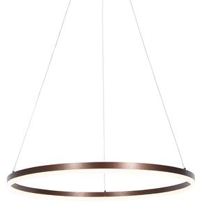 Dizajnové závesné svietidlo bronzové 80 cm vrátane LED 3-stupňovo stmievateľné - Anello