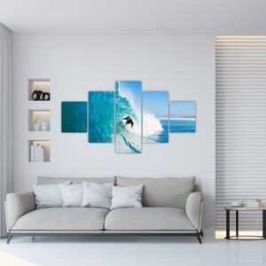 Surfer na vlne - moderný obraz (Obraz 125x70cm)