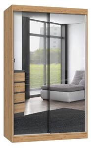 TP Living Šatníková skriňa s 2 zrkadlami IGA 120 cm dub artisan