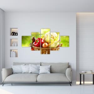 Kôš so zeleninou - obraz (Obraz 125x70cm)