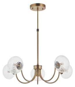Endon 119210 - Luster na tyči HAGUE 5xG9/5W/230V mosadz